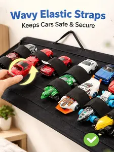 Felt Wall-Mounted Storage Rack - Hangable Kids' Toy Car Organizer with 60-Car Capacity and Door-Hanging Display Bag