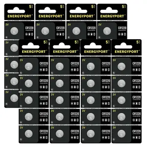 ENERGYPORT CR1220 3V Lithium Button Cell Battery CR 1220, for Keys, Watches, LED Light, Thermometer, Magnifier, Accessories, 40 Count