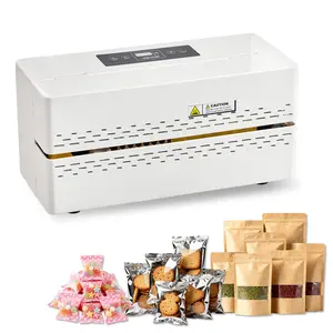 Continuous Sealing Machine With Adjustable Seal Width 0.32-0.47 In, Automatic Continuous Band Sealer With Digital Temperature Control, Auto Shutdown, Heat Sealing Machine For 0.002-0.008 In Plastic Bags, Packaging Equipment