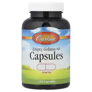 Carlson Empty Gelatin Capsules #0, 150 Capsules
