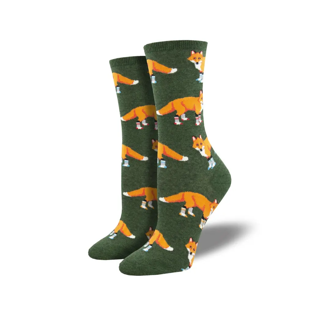 Socksy Foxes Crew Socks - Womens