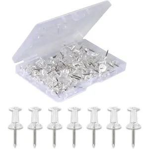 120-Pack Push Pins for Bulletin Board| Clear Plastic & Steel Tip Thumb Tacks| Durable Portable Wall Tacks for Cork Board, Office & Daily Use