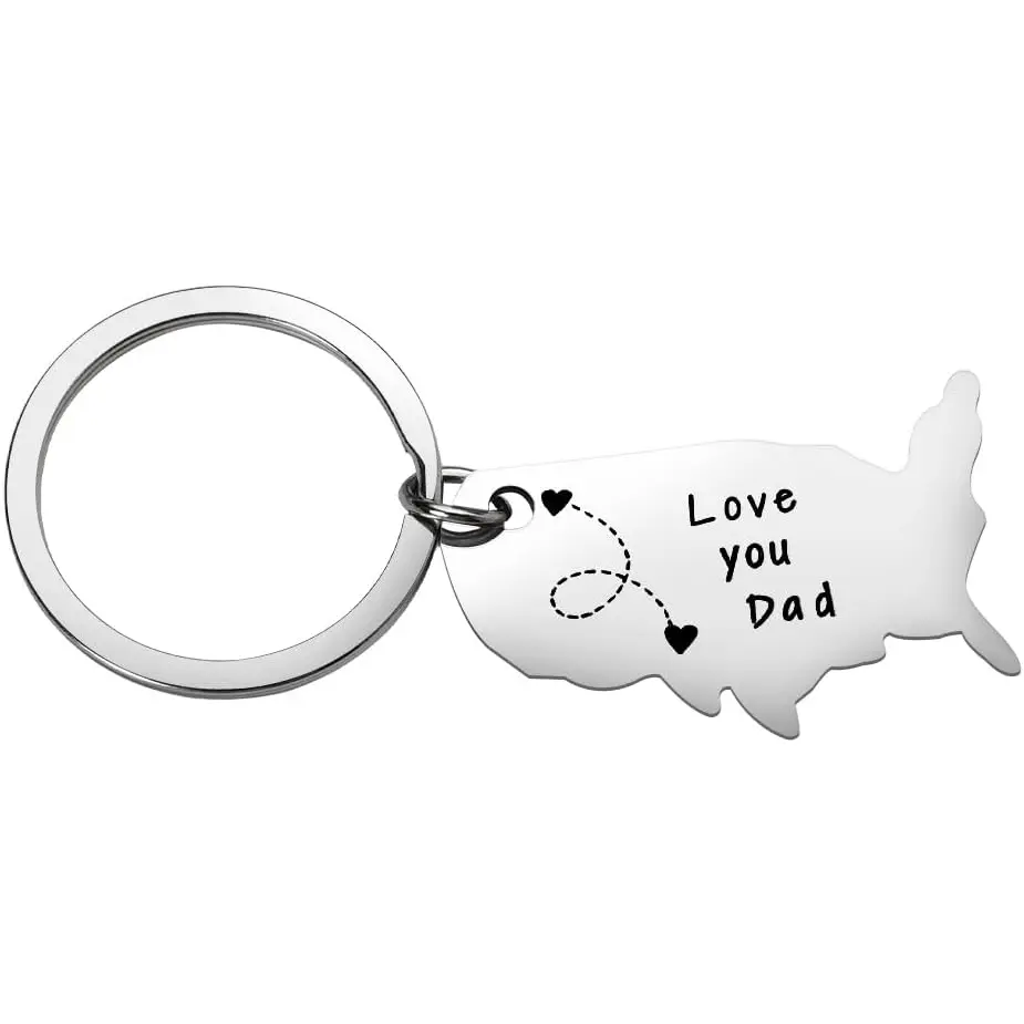 Long Distance Keychain for Dad Fathers Day Birthday Gifts for Father Love You Dad Key chain Gift for Daddy Retirement Appreciation Gifts for Father Going Moving Away Gift for Papa