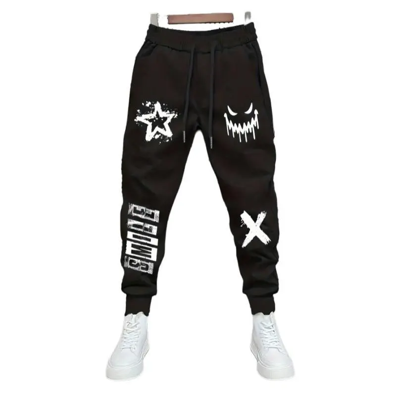 Men's Fashionable Printed Casual Trousers, Polyester and Spandex Blend, Machine Washable - Suitable for All Seasons Men's Pants Men's Fabric Men's Sweatpants