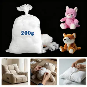 Premium Polyester Fiber Fill, 200-350g 7-12oz 0.4-0.7lb, Soft Plush Pillow Insert Material, Ideal for Crafts Home Decor Gift Making