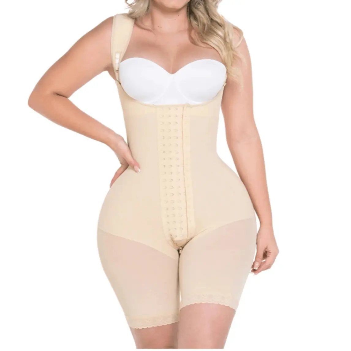 Fajas MYD 0489 – Post-Surgery Mid-Thigh Bodysuit | Colombian Shapewear for Hourglass & Guitar Body Types, Tighten Shapewear Bodysuit, Hourglass Shapewear Bodysuit