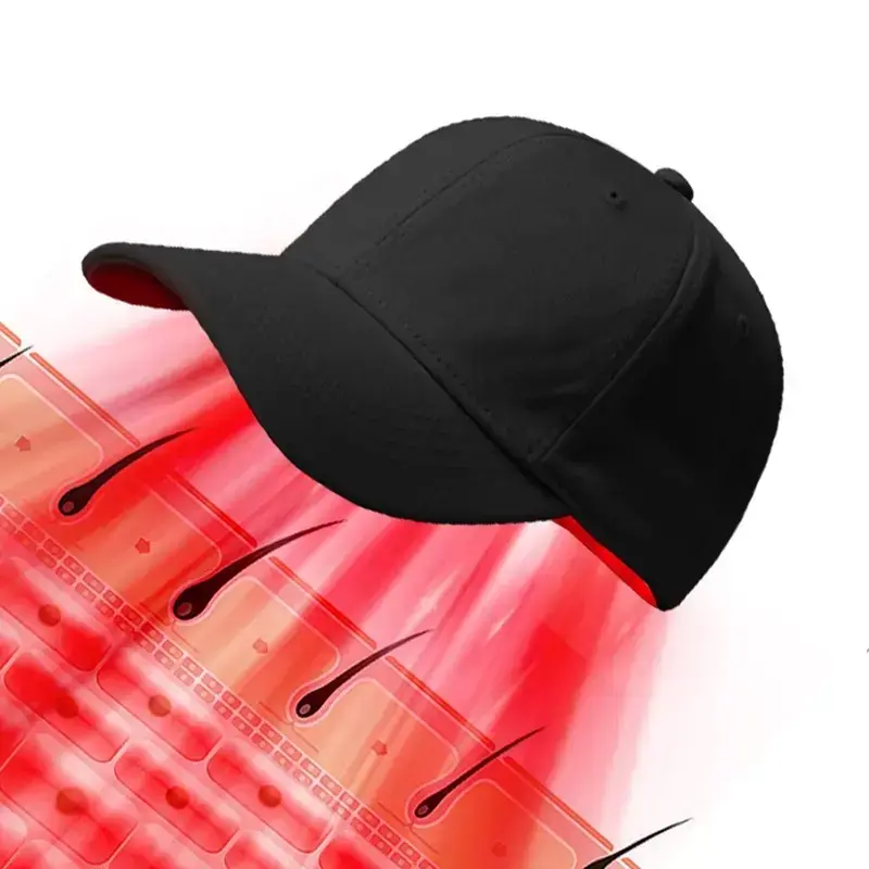Red Light Therapy Hair Growth Cap, 850nm Rechargeable Scalp Care Hat for Men & Women, Adjustable Portable Hair Care Cap for Thinning Hair Support