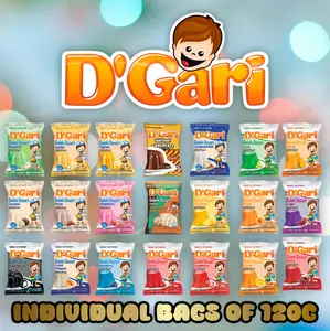 D'gari Gelatin Dessert Packs 120g - 21 Flavors - Individual Bags - Perfect for Any Occasion - Ideal for Dessert Lovers - 120g per Pack