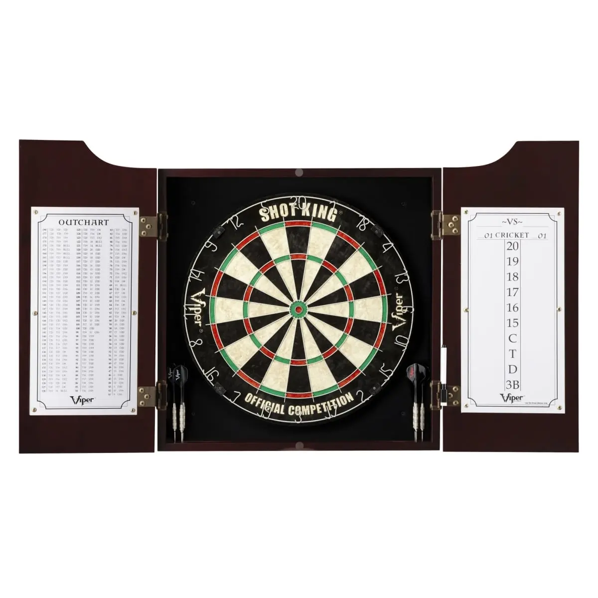 Viper 40-0217 Hudson All-in-One Dart Center & Dart Mat Bundle - Black
