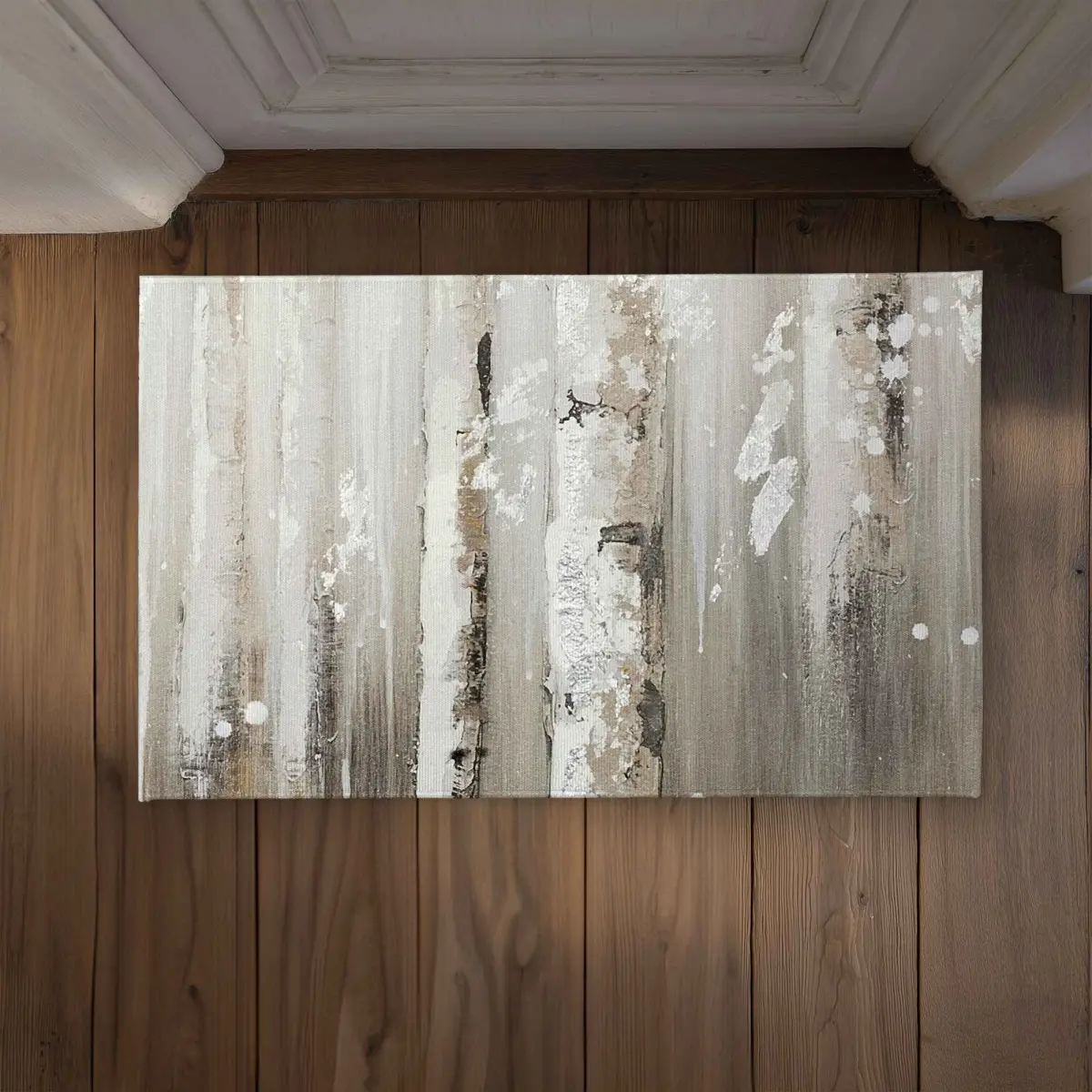 Begin Home Decor CODM2134MCWIYG 21 x 34 in. Delicate Birch Trees Beige Door Mat - Indoor & Outdoor Decor