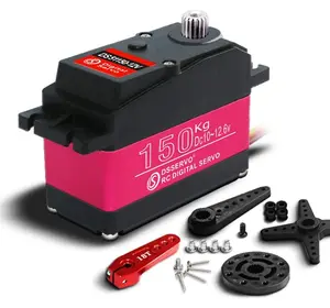 MoreOneRC 1/5 Large Scale Servo 150kg High Torque HV 18T Steel Gear Waterproof Digital Motor Servos (180 Degree)