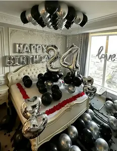43pcs Happy Birthday Party Balloons for Surprise Scene Arrangement Ideal for Boyfriend Boy Girl Background Wall with Sense of Ceremony