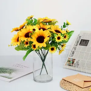 2 Pack Artificial Yellow Sunflower Bushes 13"