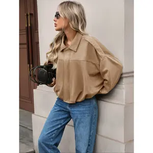 Fashion Casual Outdoor Pilot Jacket, Batwing Sleeve Zipper Top, Stylish Relaxed Fit Bomber Coat for Men & Women