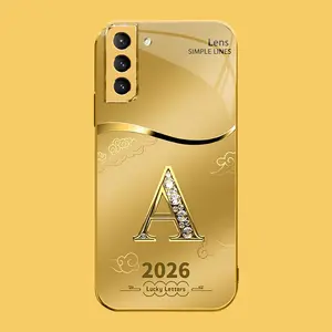 Suitable for [Galaxy S21 5g] high-end phone case🤩，choose from 26 letters of the English alphabet, each with an exquisite auspicious cloud pattern to bring you good luck YM99