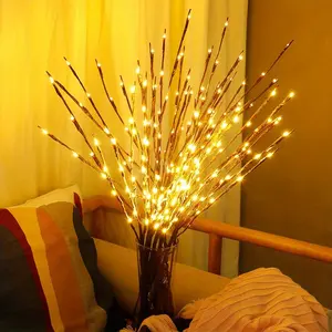 Warm Colored Light Tree Branch Decorative Lamp, LED Willow Branch Decorative Lights, Room Decoration with Branch Lights, Energy-Efficient and Long-Lasting, Festive Party, Wedding, Bedroom, Christmas, and Holiday Decorations