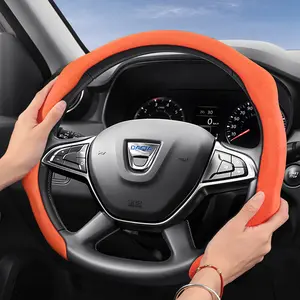 For Dacia Alcantara Leather Steering Wheel Cover Suede Quick-install Design All-season Anti-slip Sweat-absorbing For Sandero/Sandero Stepway/Duster/Jogger/Bigster/Spring/Spring Electric/Spring Cargo/Logan Black Orange Red Pink Green White			