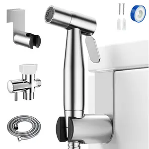 Handheld Bidet Sprayer for Toilet, Adjustable Pressure Stainless Steel Spray Kit, Hygienic Wash for Feminine Care, Baby Cloth Diaper & Personal Cleaning