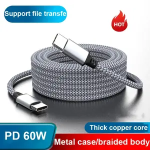 Type C To Type C Cable PD60W Fast Charger 1M 2M 3M 5M 8M Universal Extended Data Cable for IPhone15 Xiaomi Samsung Camera Laptop Super Fast Charging