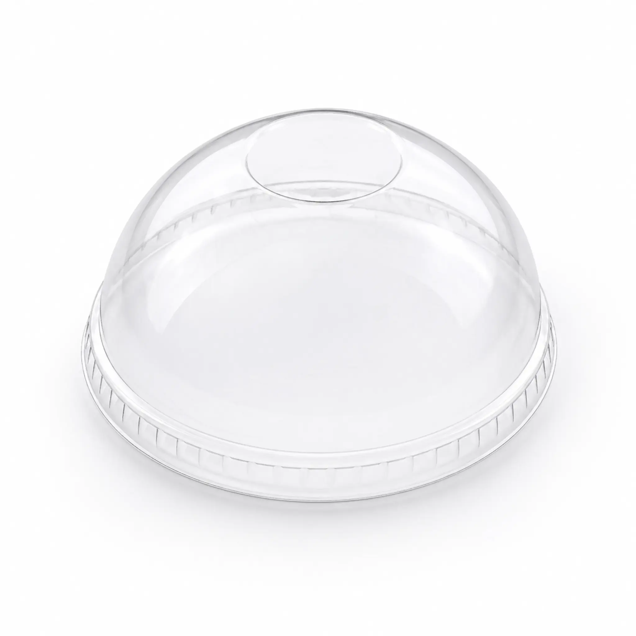 Rise Up 16/20/24 oz Clear PET Dome Lid with No Hole - 1000/Case