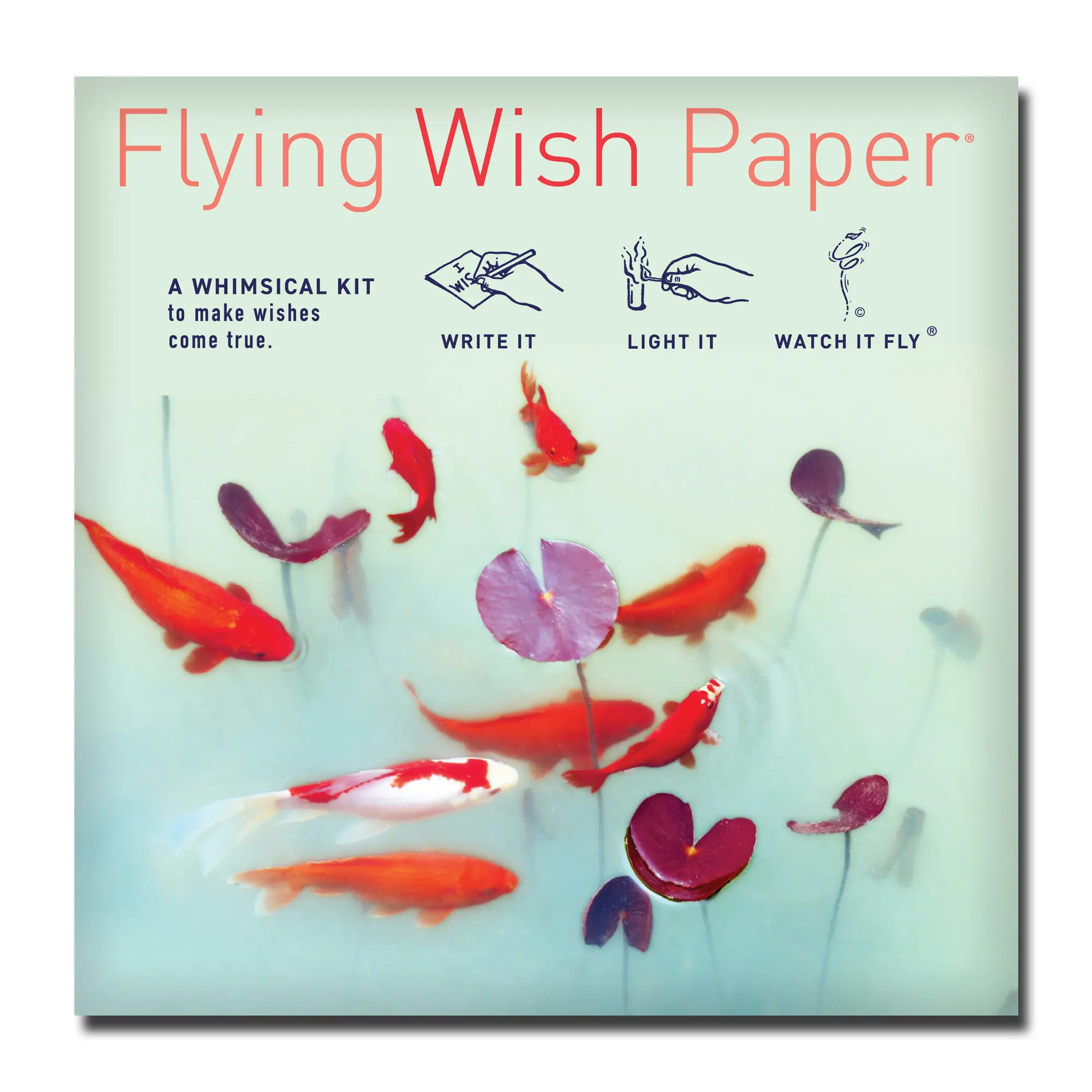 KOI POND Flying Wish Paper - Serene Wishes That Flow Into Fortune | Write, Light & Watch Your Wish Rise - Interactive Ritual Kit with Writing Sheets, Launch Platforms & Gold Pencil - Spiritual Wish-Making Activity – Meaningful Gift Set