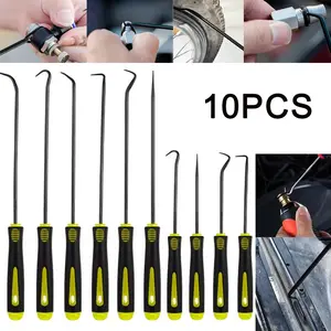 10pcs Car Repair Tool Set, Precision Hook Selection and Tire Patching Tools, Oil Seal Screwdriver, Suitable for Window Sealing Strips, Automotive Repair Tools