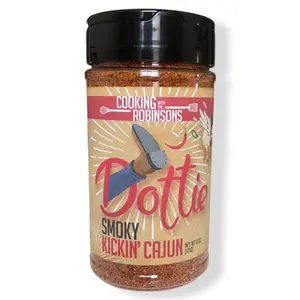 Cooking with the Robinsons Dottie Smoky Kickin' Cajun Cajun Seasoning 6oz Shaker (Pack of 1) Sugar Free Low Fat Natural Dairy Free Bottle