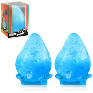 1 pc Water Drop Shape Squishy Stress Relief Ball with Base, Heart Shape Malt Sugar squishes Fidget Toys，Squeeze Sensory Toy for Kids Autism, Novelty Dream Slow Rise Squishies Balls for ADHD