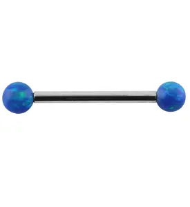Blue Opalite Titanium Barbell