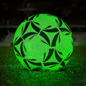 Professional PU Football Size 5, Machine Stitched Night Glow Design, Suitable for Kids Teens Adults, Perfect for Sports Enthusiasts Soccer Ball