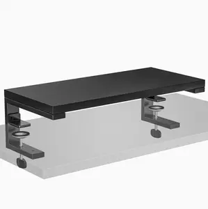 ARES WING 22 inches Desk Extender Shelf, 22"x 9.8" Versatile Clamp on Desk Shelf, Heavy Duty Desktop Organizer for Gaming and Office Accessories, Black