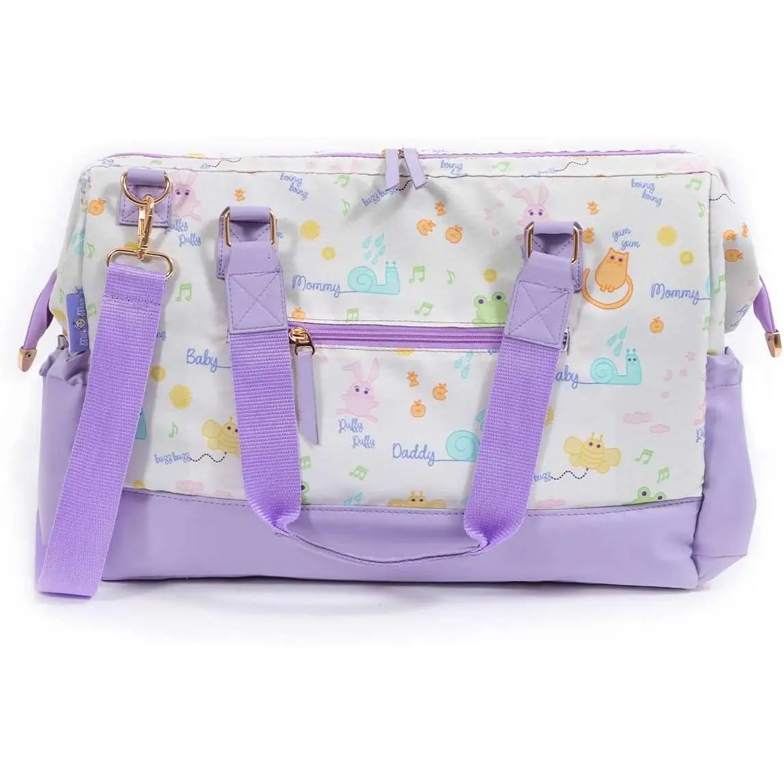Milk&Moo Diaper Tote Bag, Large, Waterproof Diaper Bag, With Insulated Bottle Pockets and Stroller Strap, Multifunctional Baby Travel Nappy Bag For Boys and Girls