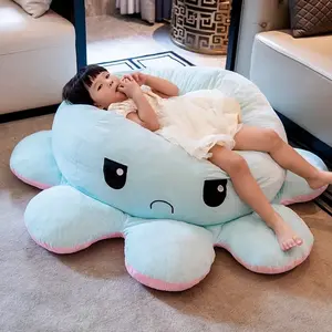 Large Double-Sided Flip Octopus Creative Pillow Plush Doll Cute Double-Sided Expression Flip Octopus Pillow burlington valentines day arm support floor  pouf learning  pillows sofa lounging