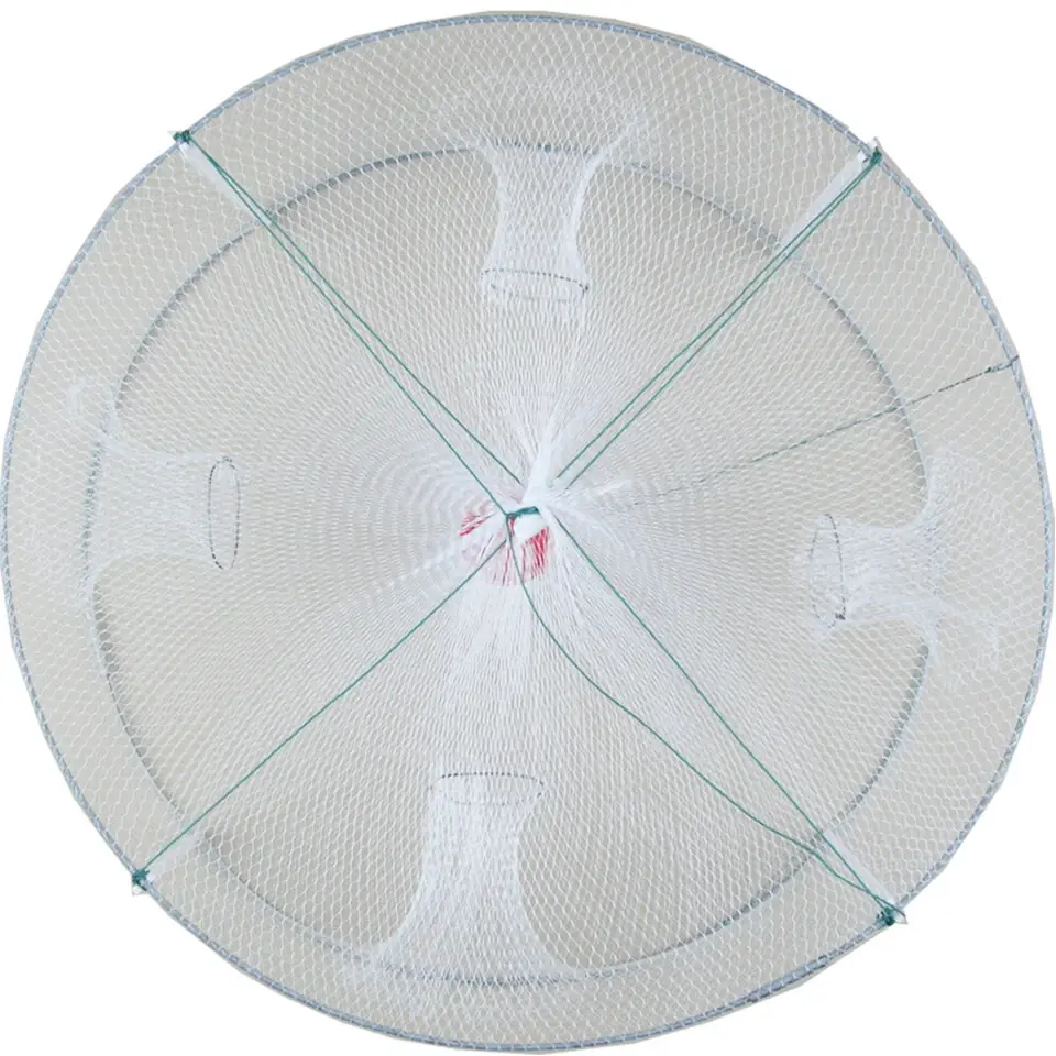 2PC Foldable Fishing Bait Trap Crab Net Crawdad Shrimp Cast Dip Cage Fish Minnow