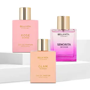 BellaVita Luxury Women’s Perfume Combo | Senorita, Glam Woman & Rose Eau De Parfum 100ml Each | Yuzu, Peony, Mahogany, Jasmine, White Honey, Rose, Peach & Amber | Fruity, Floral & Woody | Long-Lasting, Premium & Cruelty-Free