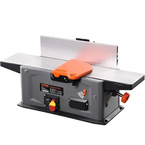 VEVOR Spiral Benchtop Jointer, 6 in, 1.5HP 10000 RPM Bench Top Wood Jointer, with 14-Blade Spiral Cutterhead 0-1/8'' Adjustable Depth 6.1x27.6'' Table, Portable Woodworking Jointer for All Wood Types
