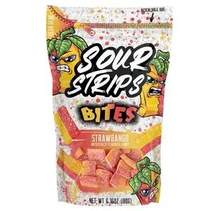 Sour Strips Bites Strawnana Sour Chewy Candy – 6.35oz Resealable Bag