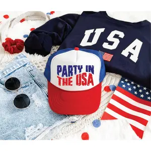 Party In the USA- Unisex Red,White, and Blue Foam Trucker Hat