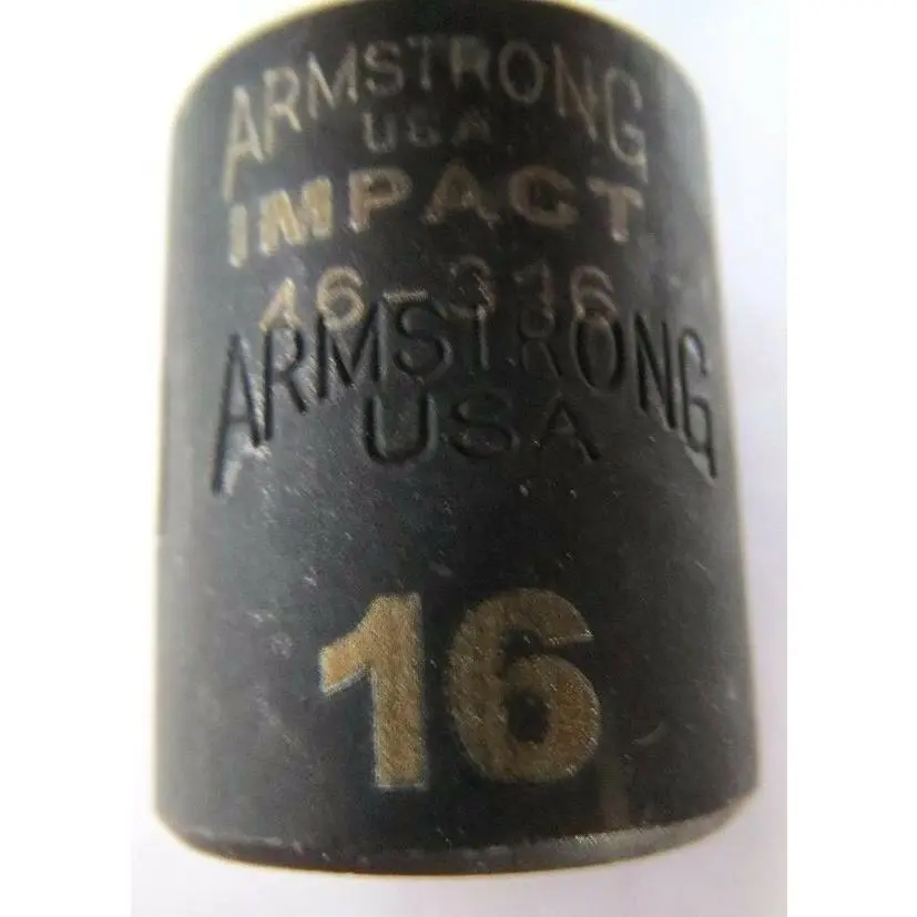 Armstrong 46-316 16mm 3/8" drive 12pt. Impact Socket USA