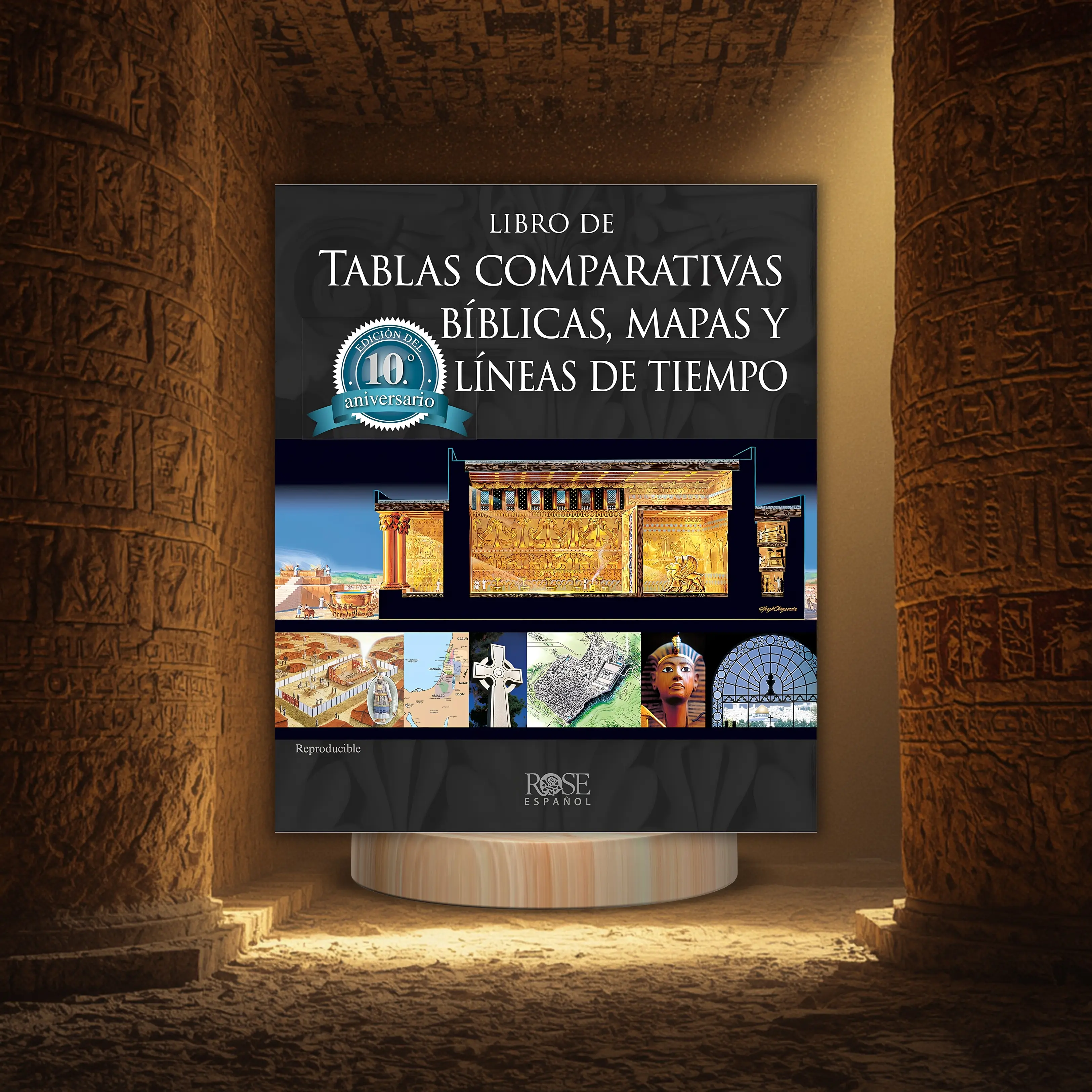 Rose Publishing Hardcover Books Tenth Anniversary Updated Edition Spanish Bible Study Book - Over 200 Charts, Maps, Timelines, Bible Tabs, Spiritual Awakening Guidebook, 226 Pages for Home Use