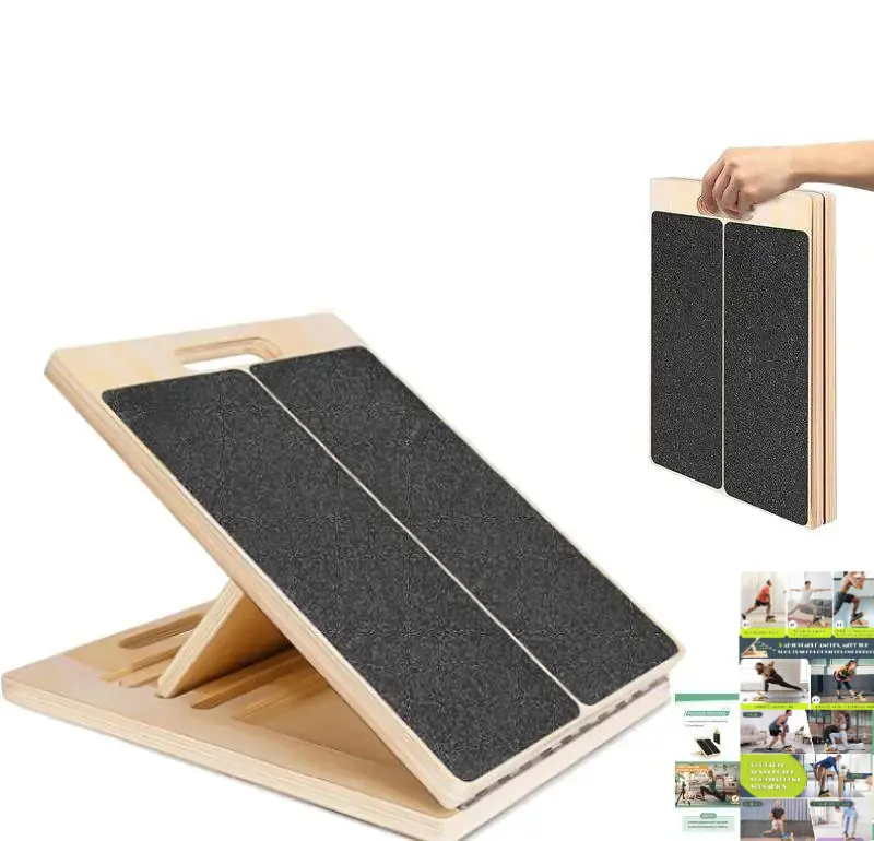 Slant Board for Calf Stretching Squats Calf Stretcher Incline Stretch Adjustable Wedge Footrest Professional for Knees Ankle Heel Feet Leg Pilates Shaping Machine , Incline Board for Knees Ankle Heel Feet Leg Home Workout Equipment Wooden Balance Board