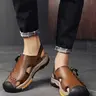High-Quality Leather Men's Beach Shoes, Outdoor Sandals, Summer Casual Shoes, Large Size Women's Hiking Shoes, Spring Summer Walking Shoes