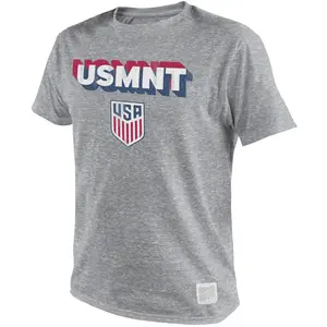 Men's Original Retro Brand USMNT Shadow Grey Tri-Blend Tee, USWNT retro shirt, USMNT 2024 T-shirt, Retro USA soccer shirt, Vintage Football shirt, The Stars and Stripes, Soccer fan gift, Paris 24 team