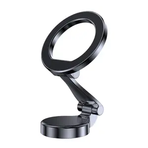 For Magsafe Magnetic Foldable Phone Stand for Desk & Car – Adjustable 360° Rotation, All-Angle Magnetic Phone Mount Holder Strong Holder for iPhone16/15/14/13/12 Series, Portable & Compact