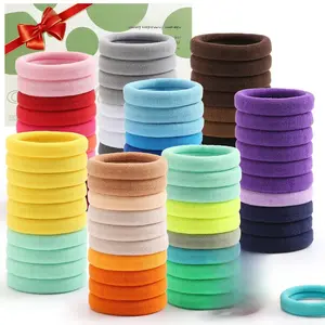 100PCS Elastic Hair Ties, Seamless Hair Band, Ponytail Holder No Crease Damage, Cotton Bands, Hair Scrunchies for Thick Thin Hair, Hair Accessories for Women