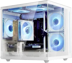 suevery Pre-Built Gaming PC | DDR4 16G RAM | AMD Ryzen5 5500 6Cores 3.6G Up to 4.1G | M.2 512G SSD | RX 6500XT 4G | WiFi 6 White Desk top Computers 4K Pro