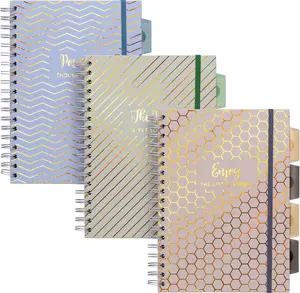 Haze B5 Notebook  Pack of 3 Wirebound Notebooks with 5 Repositionable Dividers with Storage Pockets and Tabs for Organisation and Personalisation  200 Pages, 100 Sheets of 80GSM Paper