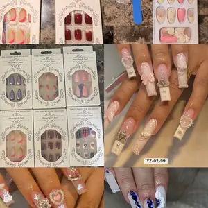 24 Nails Random Press on Nails Assorted Colors & Designs for Easy Application and Stylish Look 3 Packs