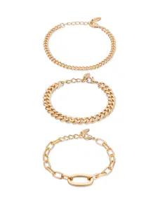 Ettika Chain Game Bracelet Set with Circular Design and Simple Clasp