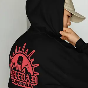 SOLEDAD, CALIFORNIA RED ON BLACK HOODIE